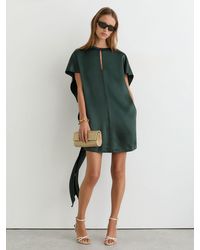 Reiss - Satin Cape-Detail Mini Dress - Lyst