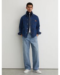 Reiss - Bassett - Light Blue Monogram Relaxed-fit Carpenter Jeans, 32 - Lyst