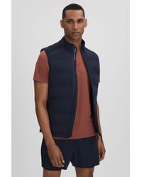Reiss - Easton - Midnight Navy Castore Water Repellent Hybrid Quilted Gilet - Lyst