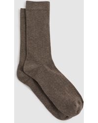 Reiss - Cotton Blend Ribbed Loafer Socks - Lyst