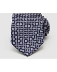 Reiss - Catena - Navy Silk Geometric Chain-print Tie, One - Lyst