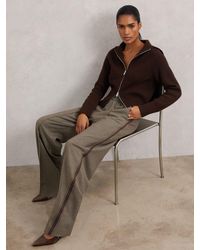 Reiss - Side-Stripe Wide-Leg Trousers - Lyst