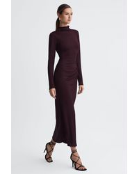 GOOD AMERICAN - Good Knitted Funnel Neck Midi Dress - Lyst