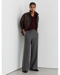 Reiss - Mélange Side-Stripe Wide-Leg Trousers - Lyst