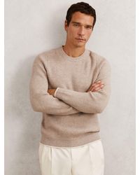 Reiss - Brushed Rib-Knit Crew-Neck Jumper With Wool - Lyst