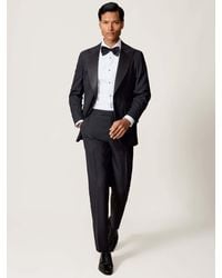 Reiss - Wool-Blend Jacquard Tuxedo Trousers Classic-Fit - Lyst