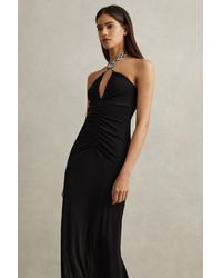Reiss - Iris - Black Bodycon Jersey Maxi Dress, Us 4 - Lyst