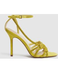 Reiss - Eryn - Yellow Embellished Heeled Sandals, Us 9.5 - Lyst
