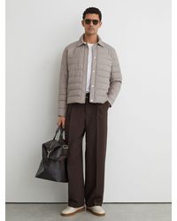 Reiss - Quilted Hybrid Press-Stud Jacket - Lyst