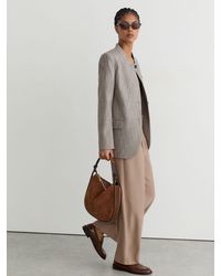Reiss - Petite Elasticated-Waist Wide-Leg Twill Trousers - Lyst