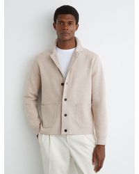 Reiss - Plaza - Oatmeal Collared Button-through Cardigan, L - Lyst
