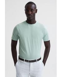 Reiss - Bless - Mint Cotton Crew Neck T-shirt, Xl - Lyst