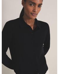 Reiss - Tatum - Navy | Les 100 Ciels Wool Cardigan, S - Lyst