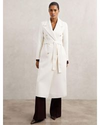 Reiss - Petite Double-Breasted Blindseam Coat Wool-Blend - Lyst