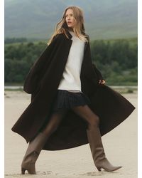 Reiss - Wool-Blend Long Blind-Seam Scarf Coat - Lyst