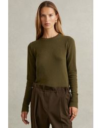 Reiss - Wool Blend Crew Neck Jumper With Cashmere - Lyst