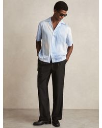 Reiss - Soft & Faded-Stripe Cuban-Collar Shirt - Lyst
