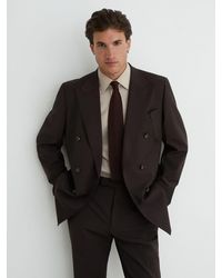 Reiss - Wool-Blend Double-Breasted Suit Blazer Tailored-Fit - Lyst