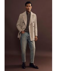 Reiss - Wool Blend Double Breasted Peacoat - Lyst