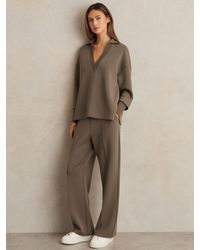 Reiss - Blend Interlock Wide-Leg Joggers - Lyst