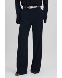 Reiss - Margeaux - Navy Wide Leg Suit Trousers - Lyst