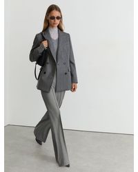 Reiss - Woven Pintuck-Detail Flared Trousers - Lyst