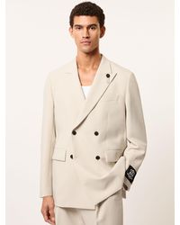 Reiss - Monogram Relaxed Double-Breasted Blazer - Lyst