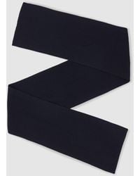 Reiss - Chesterfield - Navy Merino Wool Rib-knit Scarf, One - Lyst