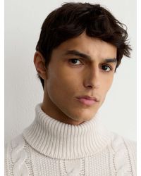 Reiss - Cable-Knit Roll-Neck Jumper With Wool - Lyst