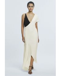 Reiss - Frieda - Black/white Atelier Colourblock Midi Dress, Us 10 - Lyst