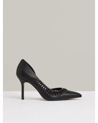 Reiss - Leather Twist Detail Court Shoes - Lyst