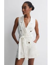 Reiss - Florence - Ivory Double Breasted Playsuit, Us 0 - Lyst