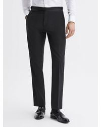 Reiss - Poker - Black Satin Stripe Modern Fit Tuxedo Trousers - Lyst