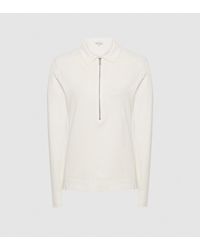 reiss fernanda zip neck polo shirt