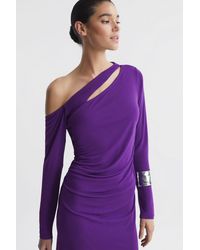 Reiss - Delphine - Purple Off-the-shoulder Cut-out Maxi Dress, Us 12 - Lyst