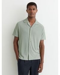 Reiss - Jacquard Cuban-Collar Shirt - Lyst