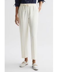 Reiss - Hailey - Cream Tapered Pull On Trousers, Us 12 - Lyst