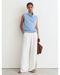 Reiss - Wool Funnel-Neck Sleeveless Knit Top - Lyst
