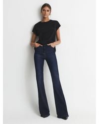 Reiss - Tereza - Black Cotton-jersey T-shirt, Xs (us 2) - Lyst