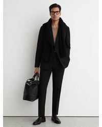 Reiss - Belmont - Black Tailored-fit Textured Suit Trousers With Wool, 34w X 31l - Lyst