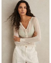Reiss - Saman - Cream Knitted Beach Cover-up Top, L - Lyst