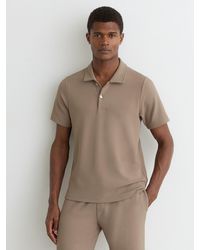 Reiss - Textured Half-Button Polo Shirt - Lyst