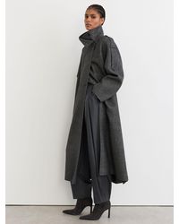 Reiss - Wool-Blend Herringbone Long Trench Coat - Lyst