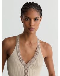 Reiss - Contrast-Trim Rib-Knit Vest - Lyst