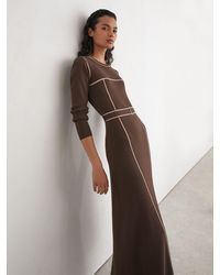 Reiss - Colour-Block Knitted Midi Dress - Lyst