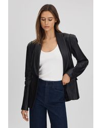 PAIGE - Leather Single Breasted Jacket - Lyst