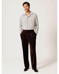 Reiss - Stripe Cuban-Collar Piped Shirt - Lyst