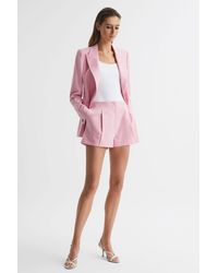 Reiss - Blair - Pink Mid Rise Tailored Shorts, Us 2 - Lyst