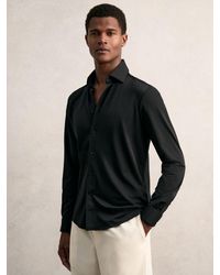Reiss - Voyager - Black Long-sleeve Slim-fit Travel Shirt, 2x-large - Lyst