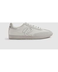 Reiss - Alba - White Leather-suede Low Trainers - Lyst